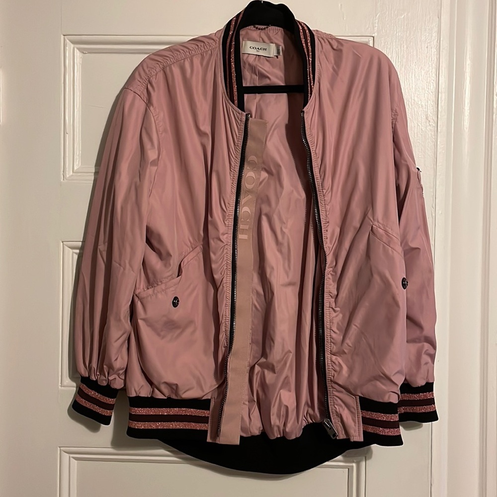 Coach pink bomber jacket